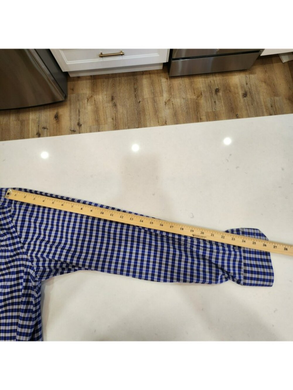 Eton Shirt Contemporary Blue Gray Checked Long Sleeve Button Up Shirt 43 17 - Picture 7 of 8